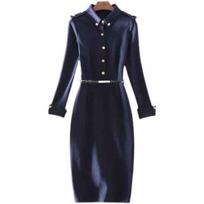 Commuting professional dress OL British style dress