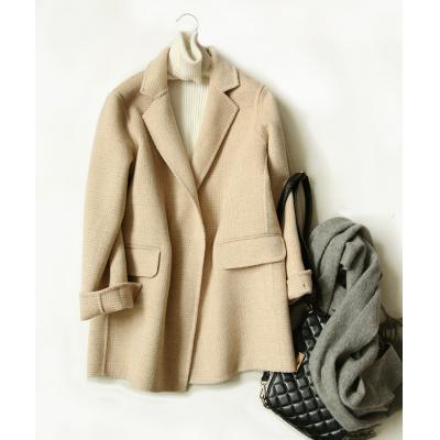 Woolen coat double-sided woolen coat check children