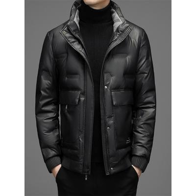 Winter fashion solid color thickened stand collar down jacket