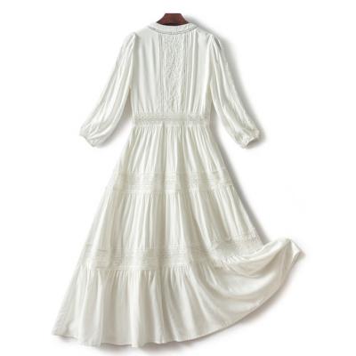 Slim and slim French vintage Tencel dress