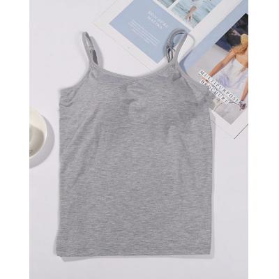 Women's vest plain sleeveless casual basic U collar